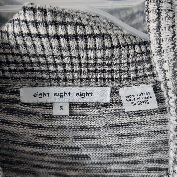 Eight Eight Eight - Black & Gray Cowl Sweater w/ slits - Picture 3 of 3